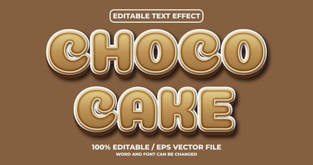 Estilo de efecto de texto de pastel de chocolate