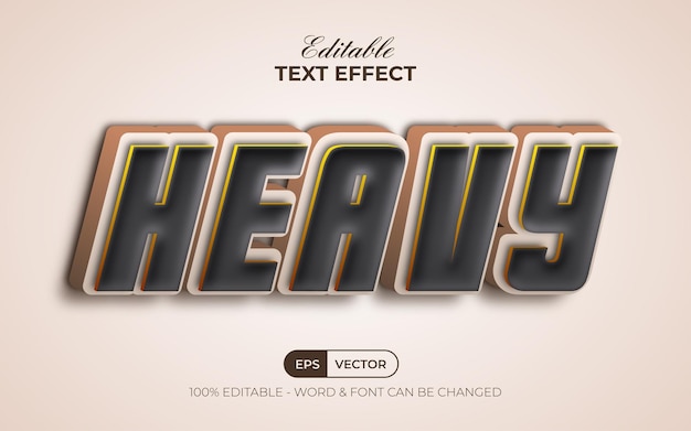 Estilo de efecto de texto pesado Efecto de texto editable