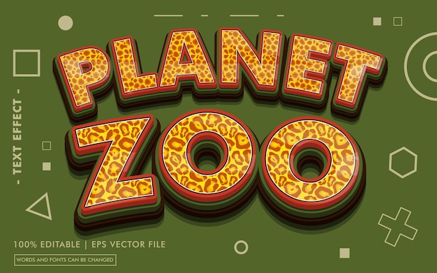 Estilo de efecto de texto Planet Zoo