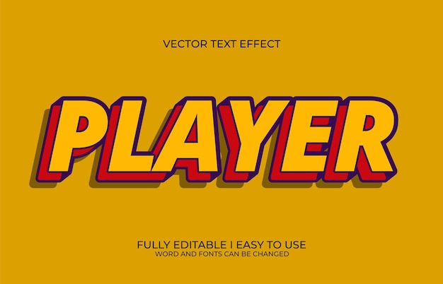 Estilo de efecto de texto del reproductor 3D editable