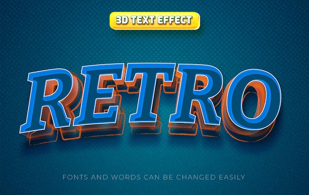 Estilo de efecto de texto retro vintage 3D editable