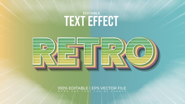 Vector estilo de efecto de texto retro