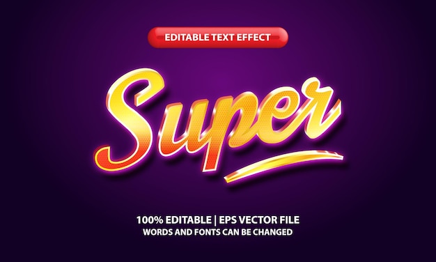 Estilo de efecto de texto súper editable: letras doradas con brillo púrpura sobre fondo púrpura
