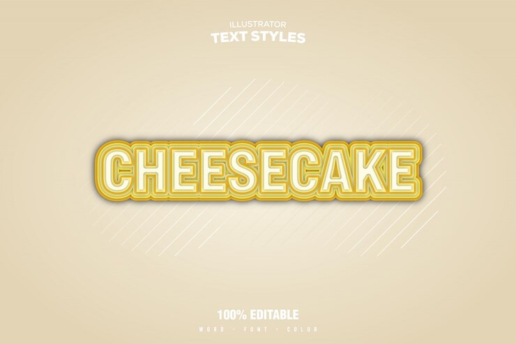 Vector estilo de efecto de texto de tarta de queso