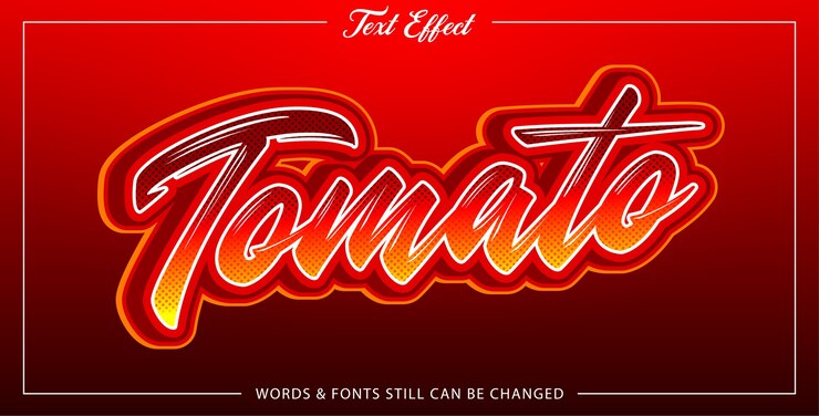 Vector estilo de efecto de texto de tomate