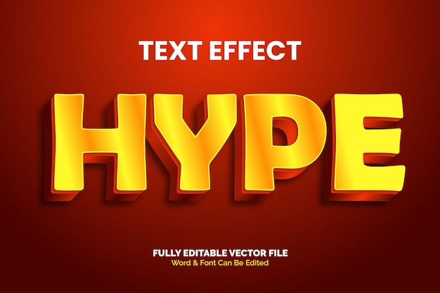 Estilo de efecto de texto del vector 3D de hype