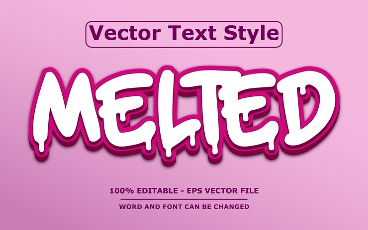 Vector estilo de efecto de texto vectorial editable derretido