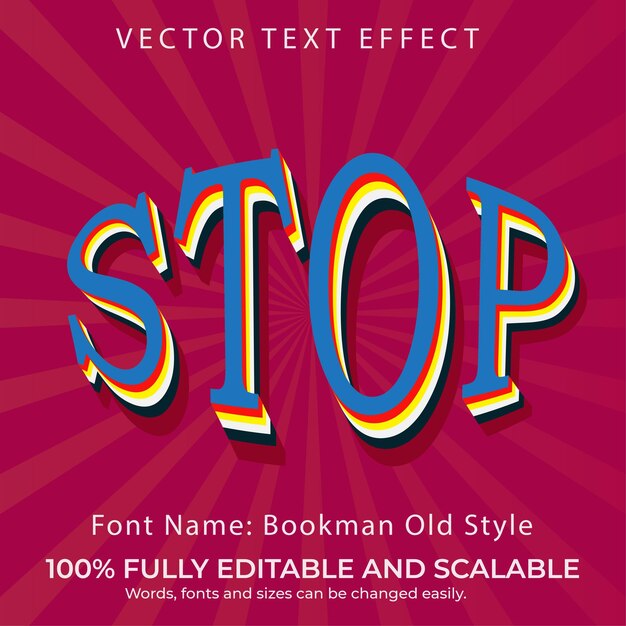 Estilo de efecto de texto vectorial totalmente editable