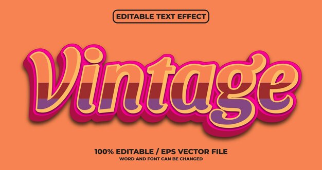 Vector estilo de efecto de texto vintage