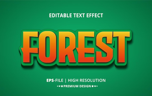 Estilo de efectos de texto 3d de creative forest