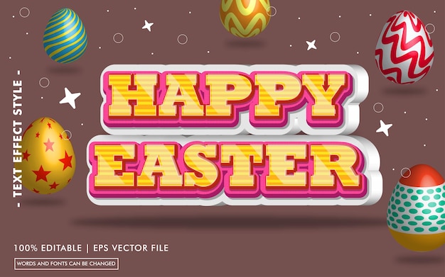 Estilo de efectos de texto feliz pascua