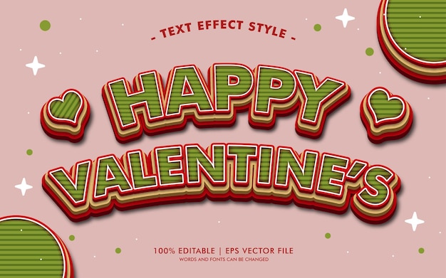 Estilo de efectos de texto de feliz san valentín