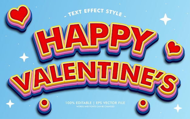 Estilo de efectos de texto de feliz san valentín