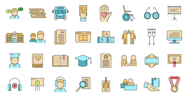 Estilo del esbozo del icono de la educación inclusiva