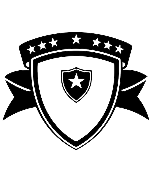 Estilo Escudo Negro con cinta y emblema de estrella