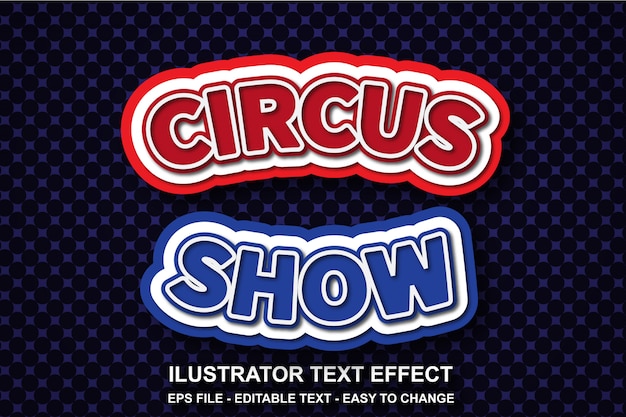 Estilo de espectáculo de circo de efecto de texto editable