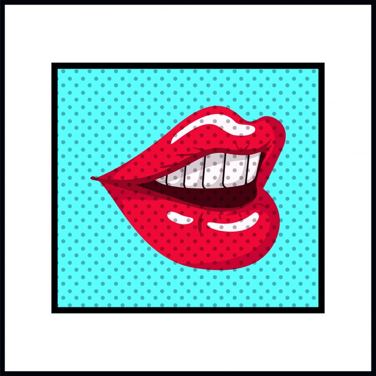Vector estilo femenino del arte pop de la boca