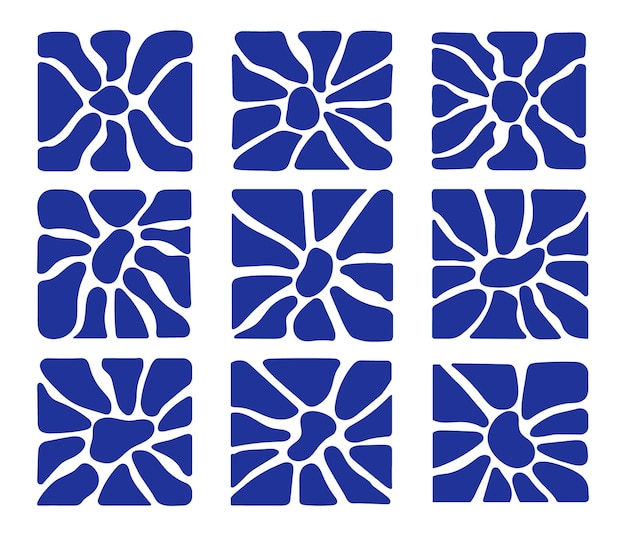 Vector estilo de flor matisse formas botánicas abstractas modernas