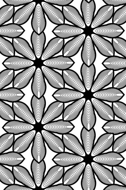 Estilo floral moderno negro sin costuras diseño abstracto sin fin
