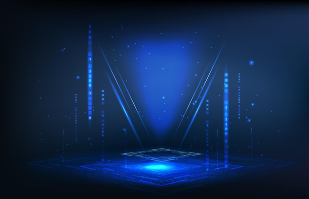 Estilo de fondo techno futurista colección de ciencia ficción azul datos de alta tecnología 4
