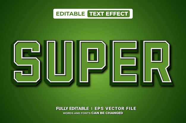 Estilo de fuente editable con efecto de súper texto