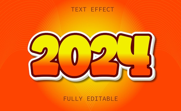 Estilo de fuente de efecto de texto 3D editable 2024