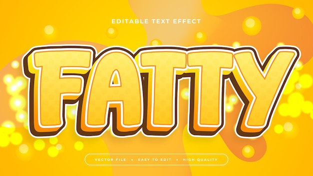 Estilo de fuente de efecto de texto 3D editable amarillo y marrón graso
