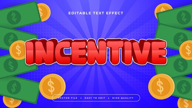 Estilo de fuente de efecto de texto 3D editable de incentivo colorido