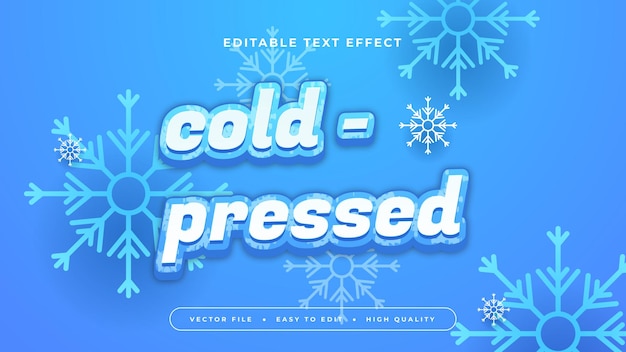 Estilo de fuente de efecto de texto 3D editable prensado en frío azul y blanco