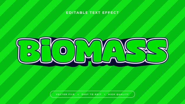 Estilo de fuente de efecto de texto editable en 3D de biomasa verde y blanca