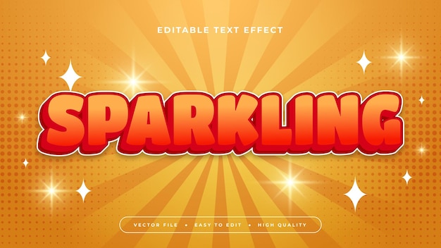 Estilo de fuente de efecto de texto editable en 3D brillante naranja blanco y amarillo