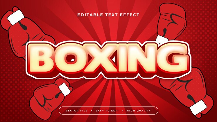 Vector estilo de fuente de efecto de texto editable en 3d con caja roja, blanca y amarilla