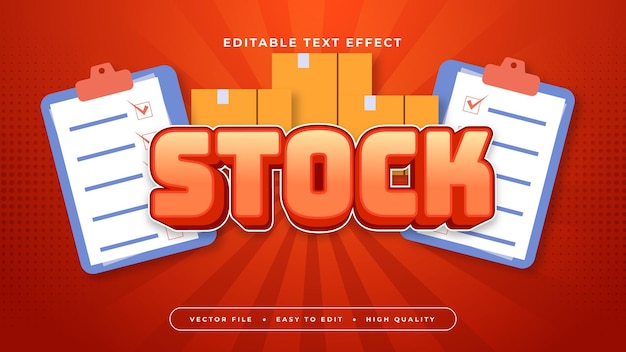 Estilo de fuente de efecto de texto editable en 3D de color blanco y naranja