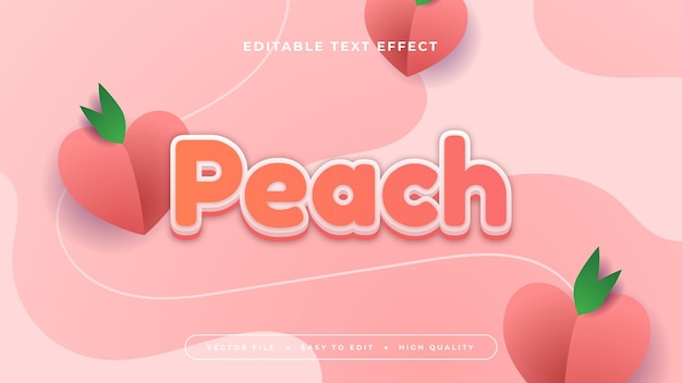 Estilo de fuente de efecto de texto editable en 3D de color rosa blanco y beige melocotón