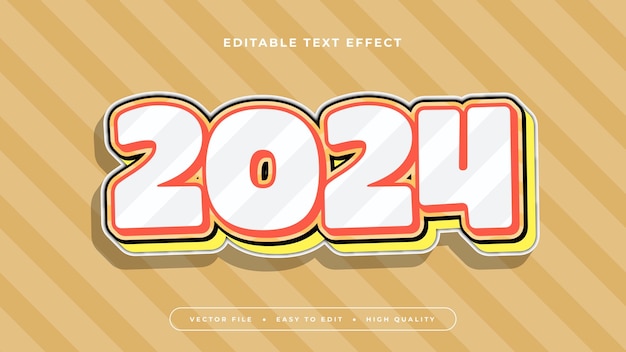 Estilo de fuente de efecto de texto editable en 3D colorido 2024