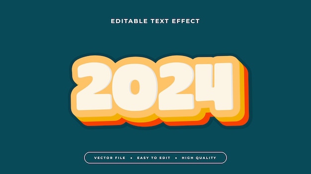 Estilo de fuente de efecto de texto editable en 3D colorido 2024