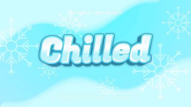 Estilo de fuente de efecto de texto editable 3D enfriado azul y blanco