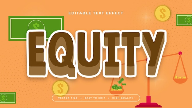 Estilo de fuente de efecto de texto editable en 3D de equidad colorida