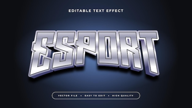Estilo de fuente de efecto de texto editable 3D esport azul y gris gris