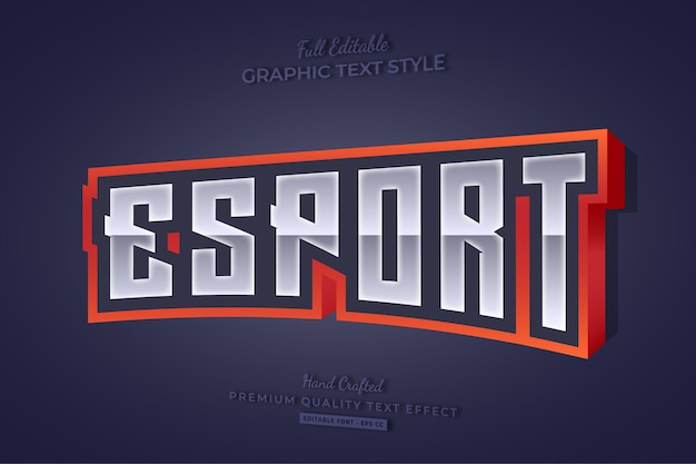 Estilo de fuente de efecto de texto editable 3D de Esport Gaming Team