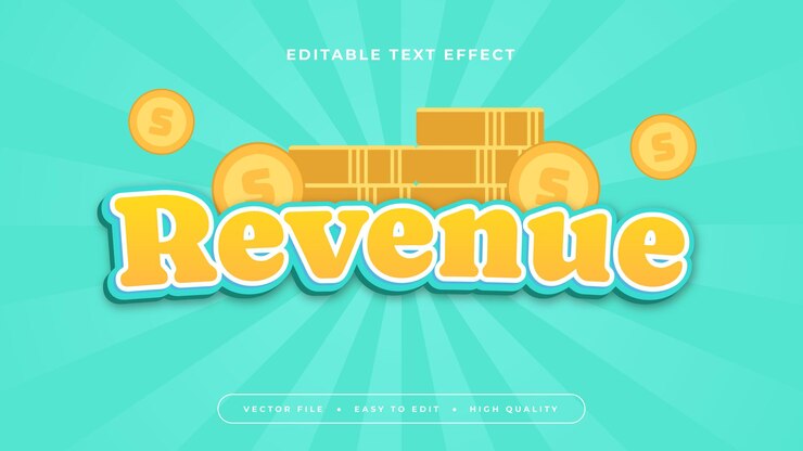 Vector estilo de fuente de efecto de texto editable en 3d de ingresos amarillos y verdes