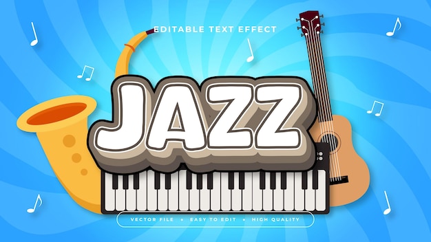 Estilo de fuente de efecto de texto editable en 3D de jazz colorido