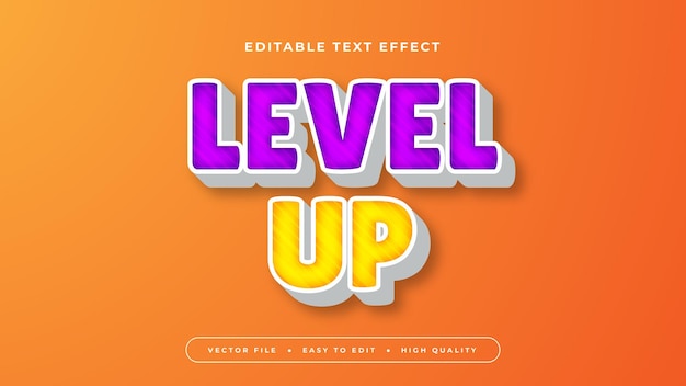 Estilo de fuente de efecto de texto editable en 3D de nivel colorido