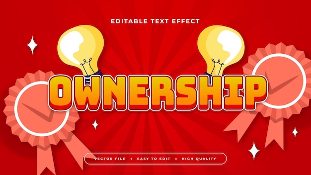 Estilo de fuente de efecto de texto editable en 3D de propiedad naranja, amarillo y rojo