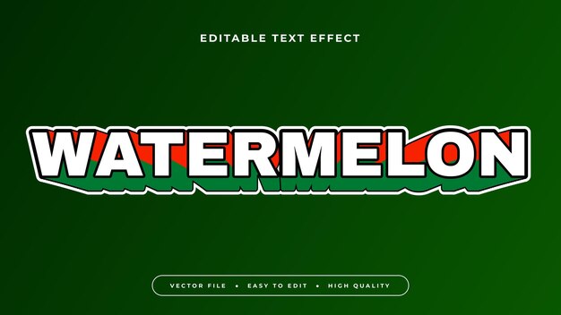 Estilo de fuente de efecto de texto editable en 3D de sandía colorida