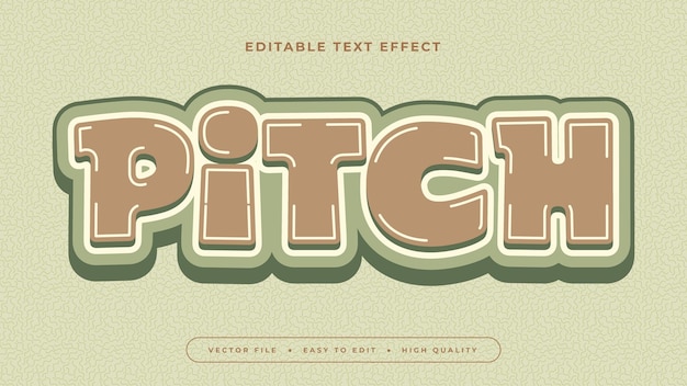 Estilo de fuente de efecto de texto editable en 3D de tono verde y marrón