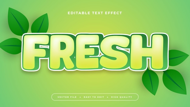 Estilo de fuente de efecto de texto editable en 3D verde y amarillo