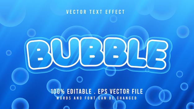 Vector estilo de fuente de efecto de texto editable de burbuja