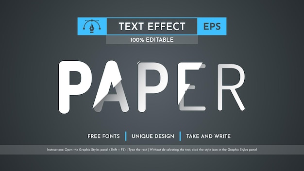 Estilo de fuente de efecto de texto editable de Cut Papers