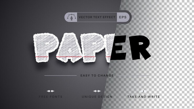 Vector estilo de fuente de efecto de texto editable de pegatina dibujada a mano